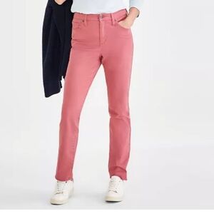 Style & Co. Women's Straight Leg High Rise Strawberry Swirl Pants Size 16 NWT